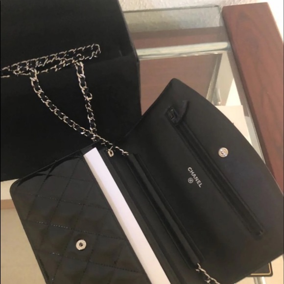 Chanel Black Patent Leather WOC Wallet on Chain - Picture 6 of 8
